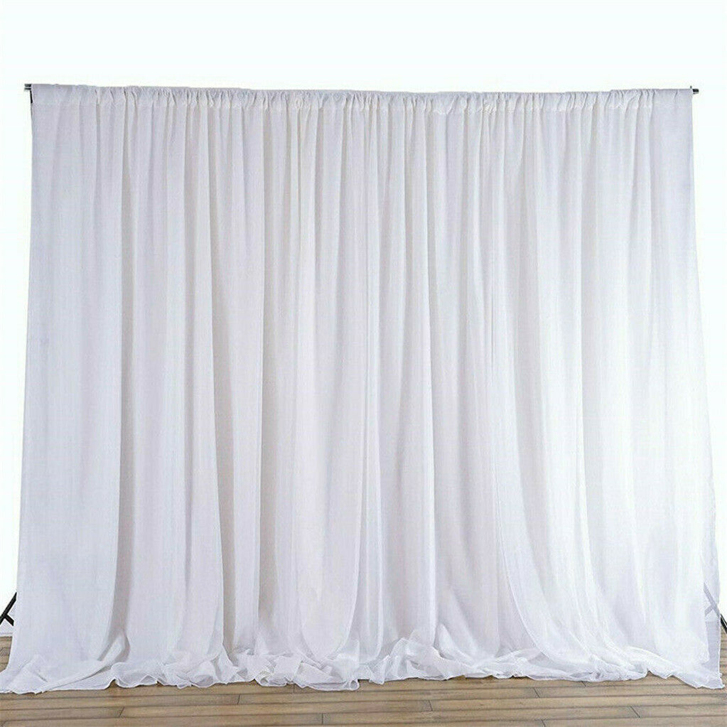 10ft Silk White Backdrop Drapes Curtain Wedding Ceremony Party Home Window Decor