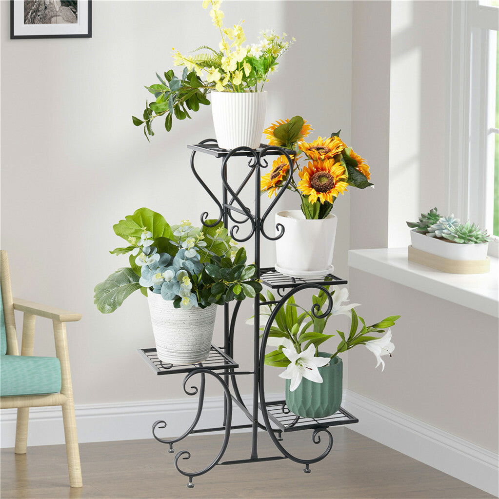4-Tier Heavy Duty Plant Potted Stand Flower Planters Display Rack Outdoor Indoor