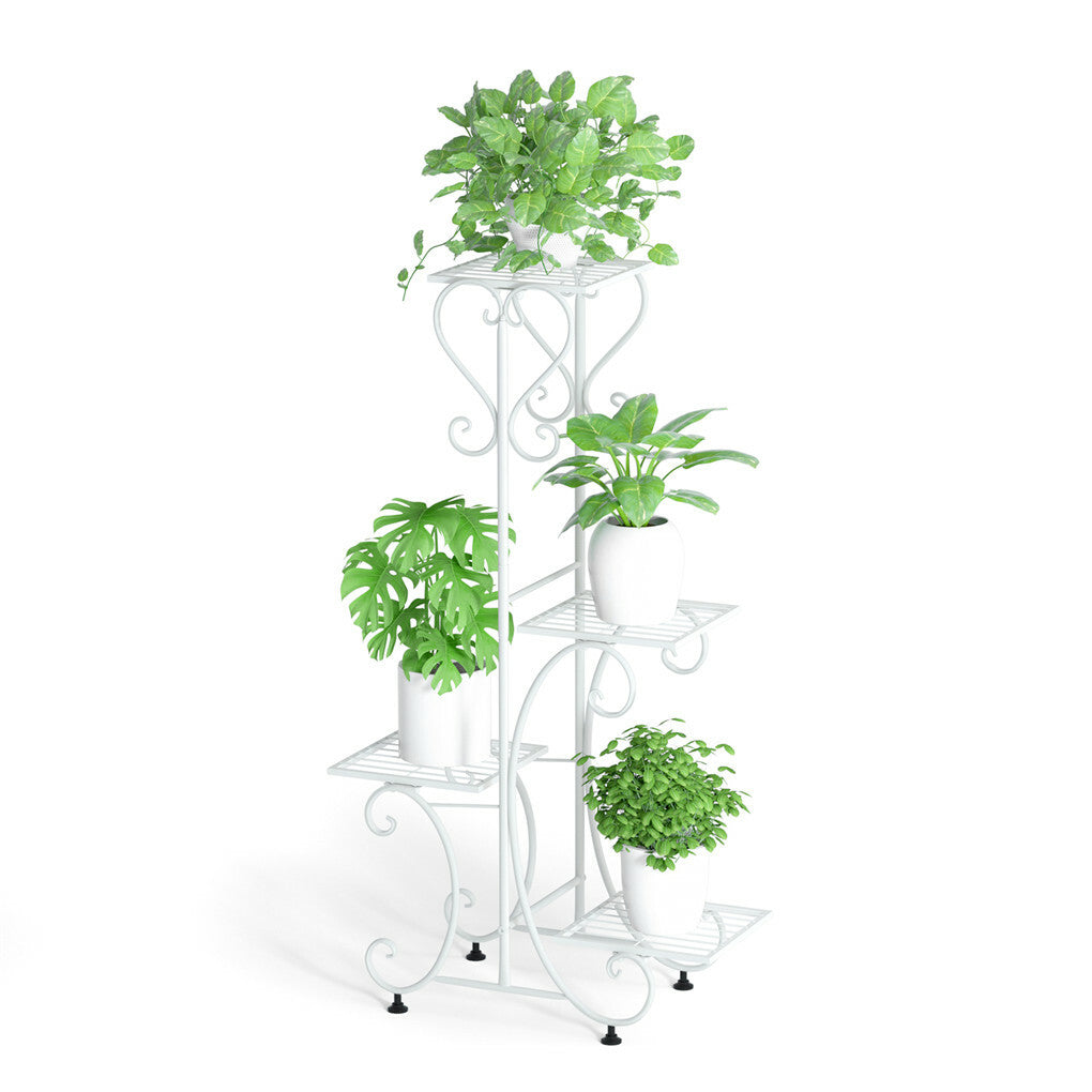 Practical Plant Stand Wrought Iron Flower Pot Holder Corner Plant Shelf Organize