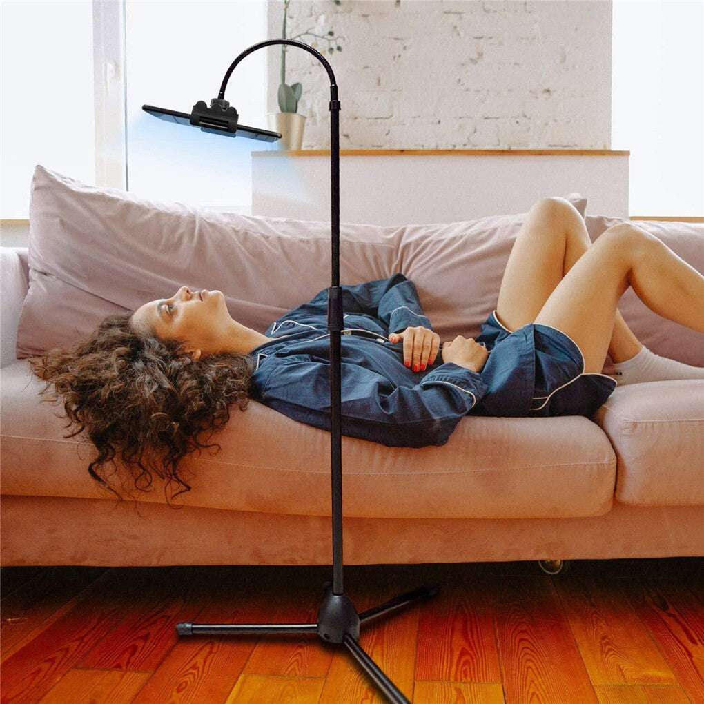 Universal Tripod Floor Stand Holder Adjustable Gooseneck For iPad iPhone Tablet
