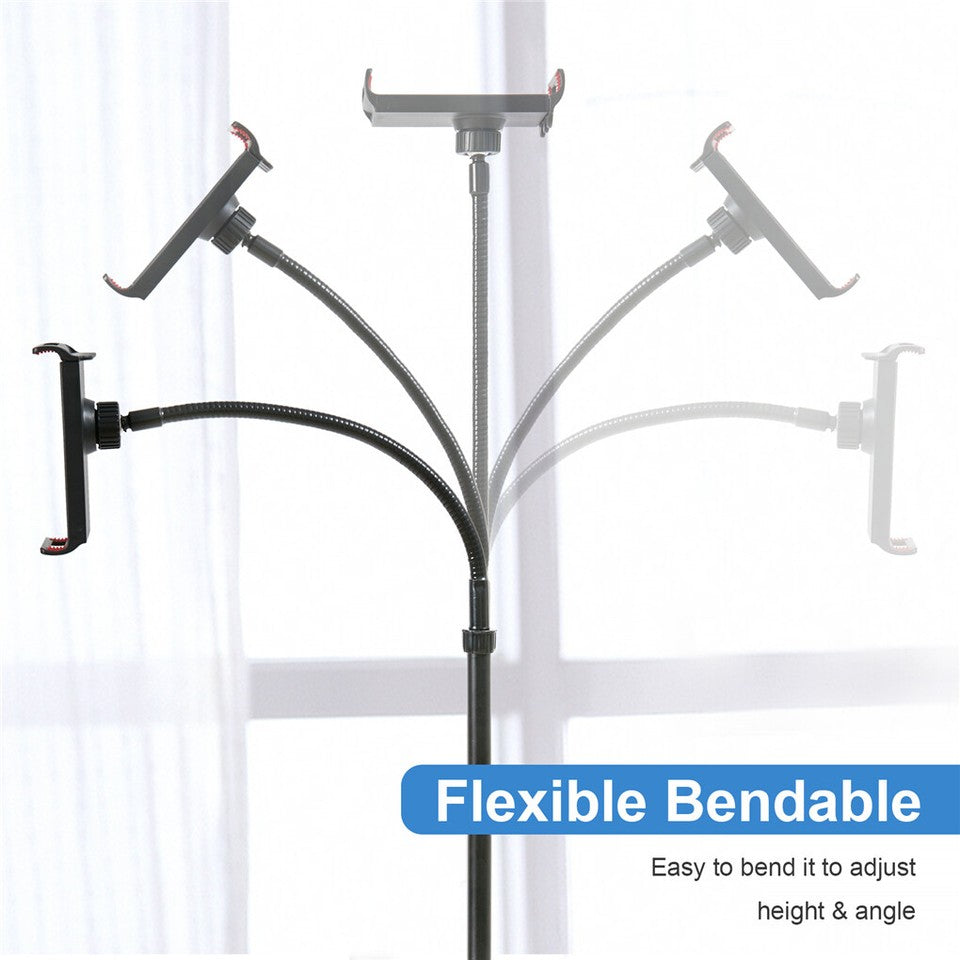 Universal Tripod Floor Stand Holder Adjustable Gooseneck For iPad iPhone Tablet