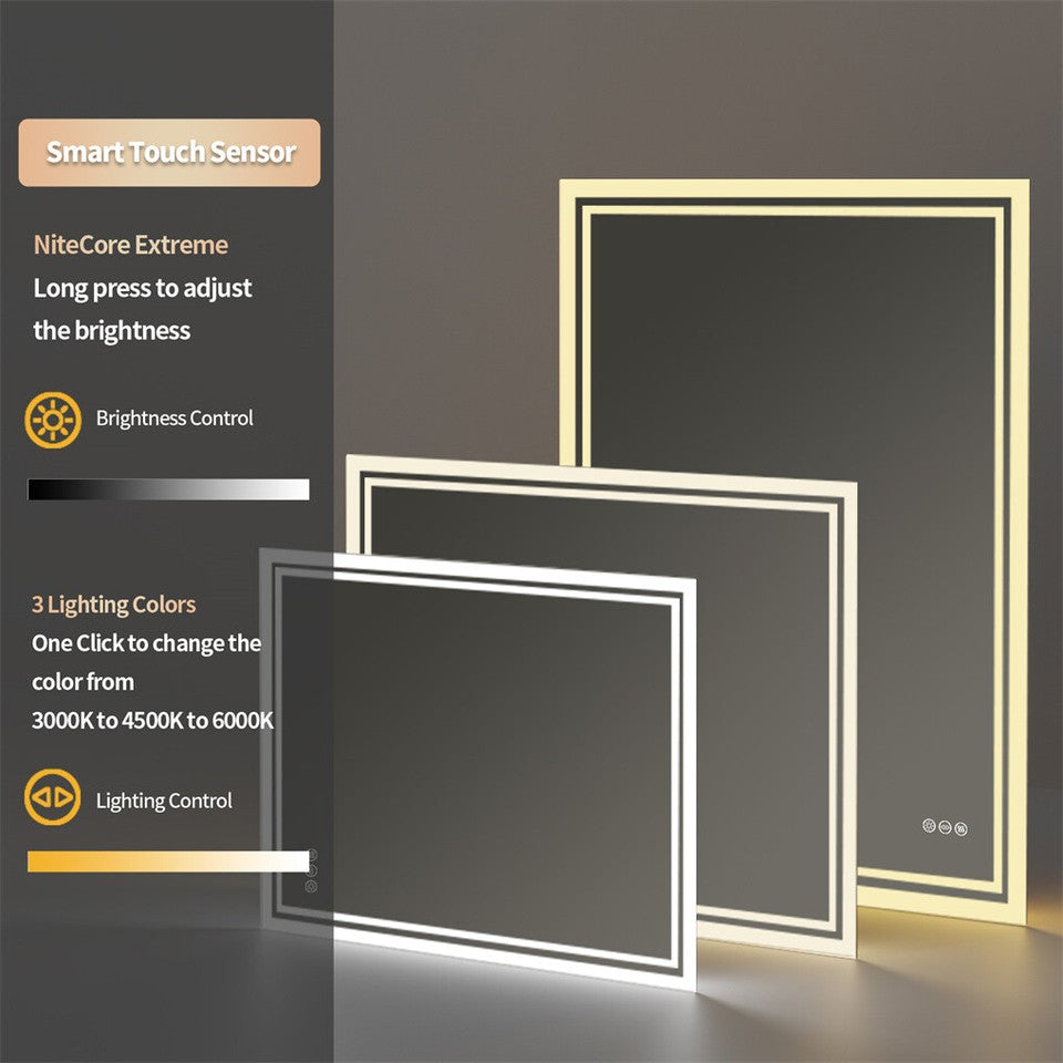 LED Anti-Fog Wall-Mounted Bathroom Mirror