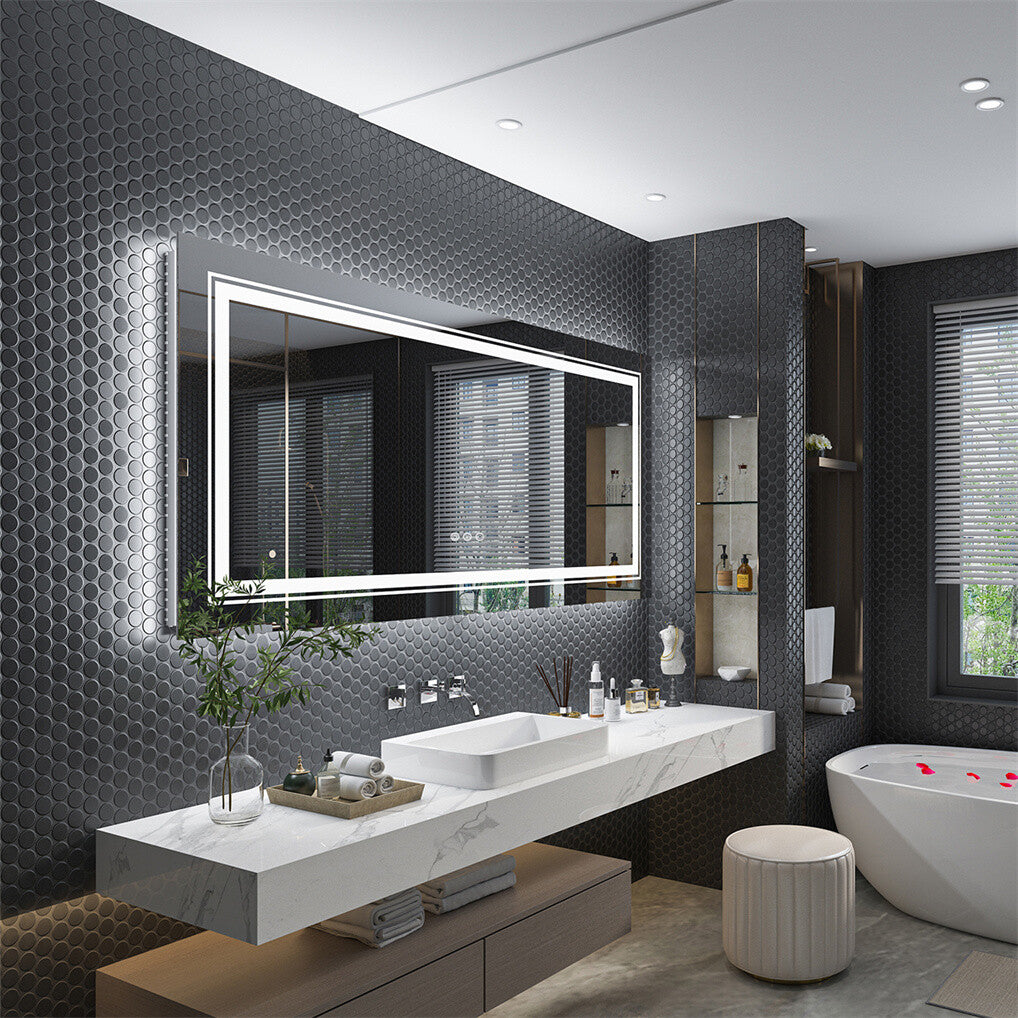 Fin 1200X800Mm Led Front Backlit Bathroom Mirror Fogless Anti-Aging Premium Hd Glass