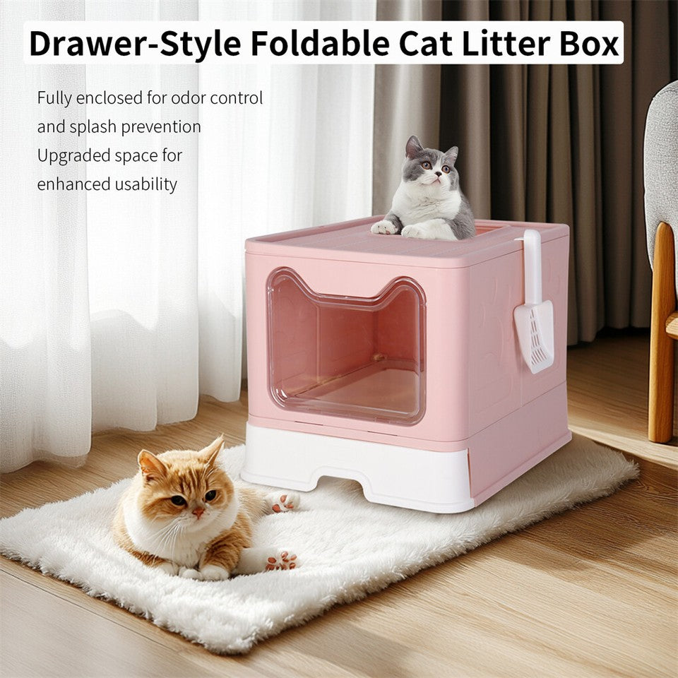 Xxl Large Cat Litter Box Self-Cleaning No Smell Pet Toilet Box With Tray & Scoop