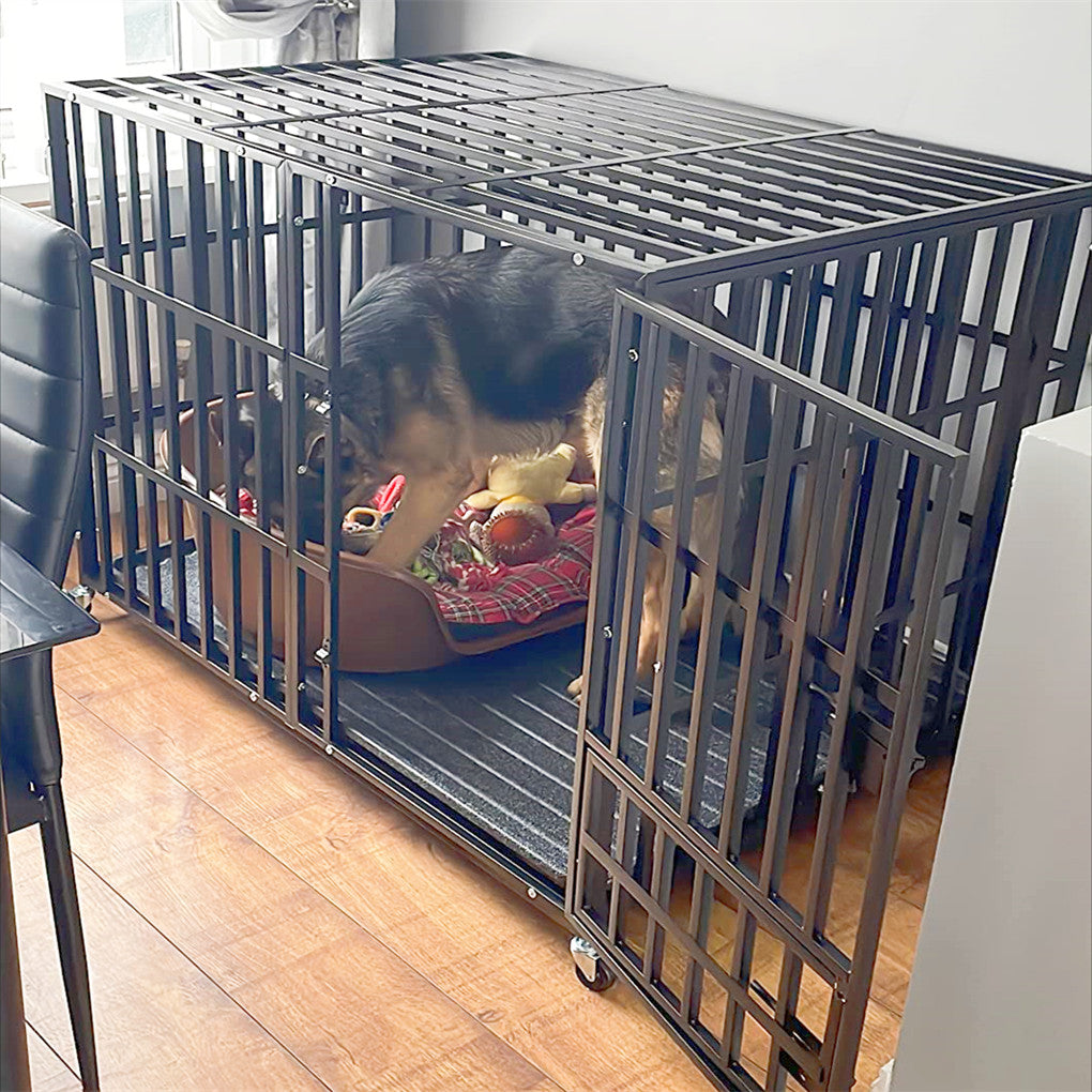 Heavy Duty Dog Cage with Lock & Bottom Tray
