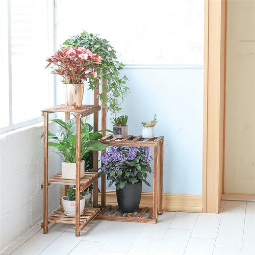 Premium Pine Wood 6-Tier Plant Stand