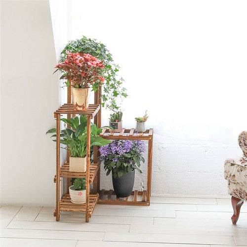 Premium Pine Wood 6-Tier Plant Stand
