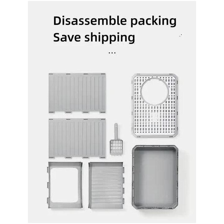 Top-Entry Cat Litter Box with Drawer-Enclosed Design, Easy Clean, Odor Control, Anti-Tracking Lid Pink