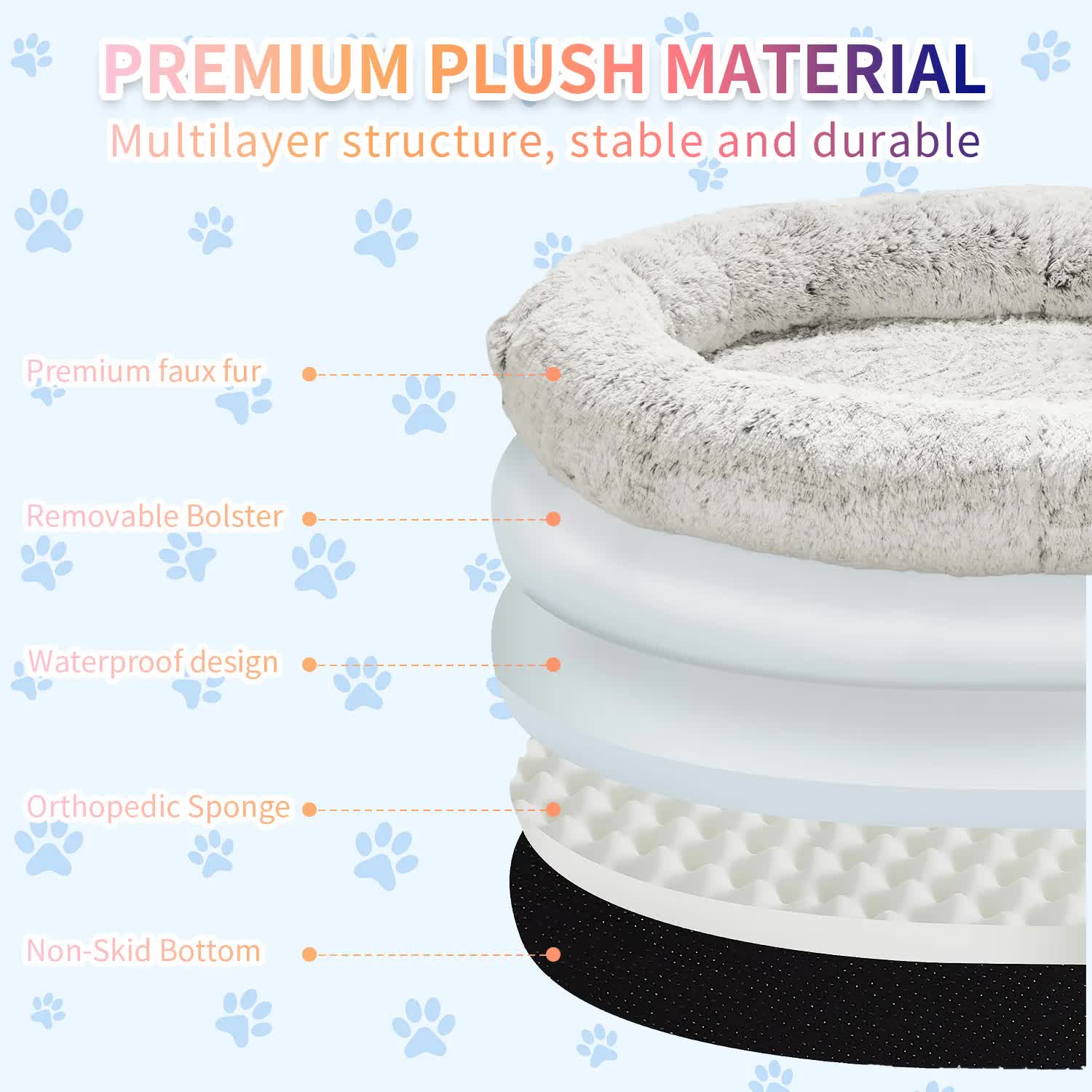 Fluffy Donut-Shaped Pet Bed- Soft, Cozy, and Anti-Anxiety for Dogs and Cats, Machine Washable Emerald Green Size:S 60*15*18cm