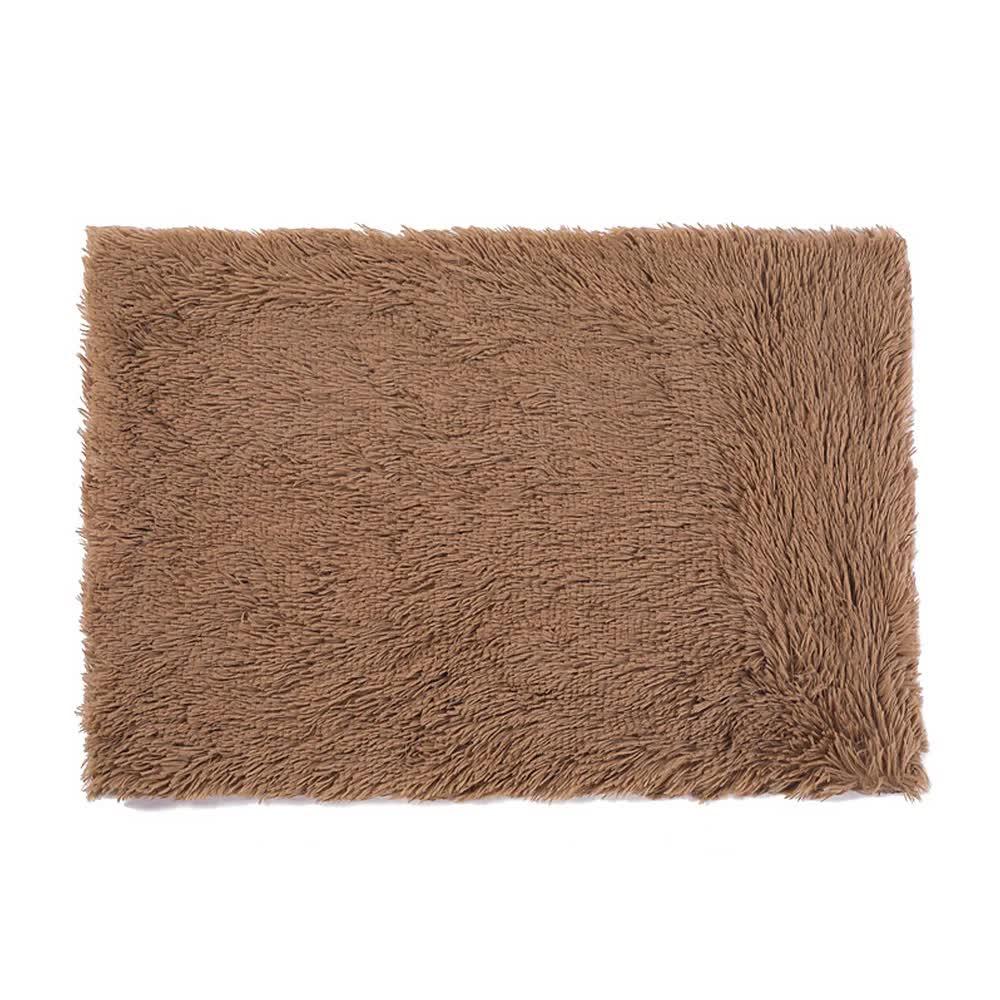 Fluffy Pet Blankets-Soft Faux Fur, Anti-Anxiety Cozy Throws for Cats and Dogs, M 80*55cm khaki