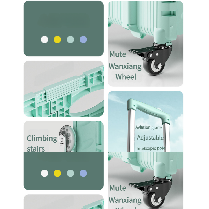 Foldable Rolling Storage Cart with Telescopic Handle - Large Capacity, Portable Utility Box 45L white