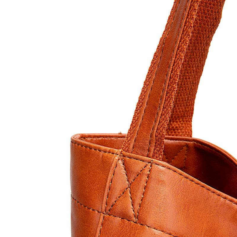 Vintage Genuine Leather Tote Bag - Stylish and Spacious Everyday Shoulder Bag (Yellow)