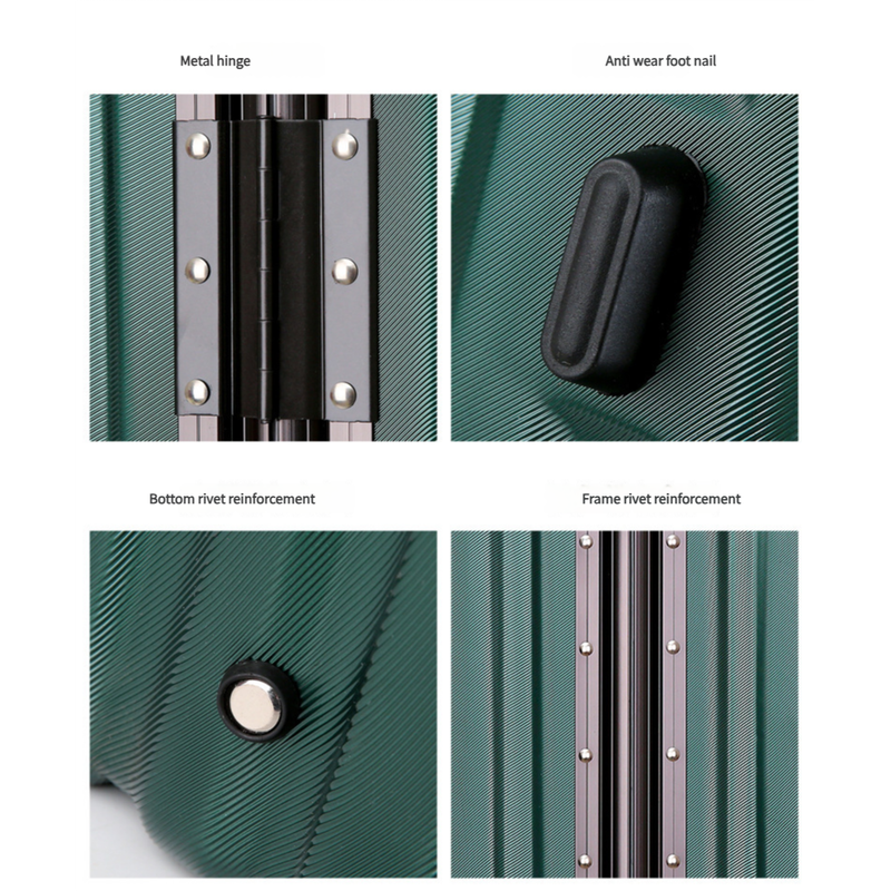 Aluminum Alloy Hard-Shell Suitcase with TSA Lock -20" Spinner Luggage in Green