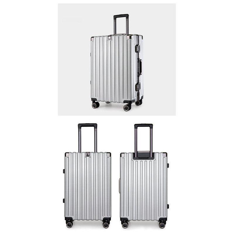Aluminum Alloy Hard-Shell Suitcase with TSA Lock -22" Spinner Luggage in Silver