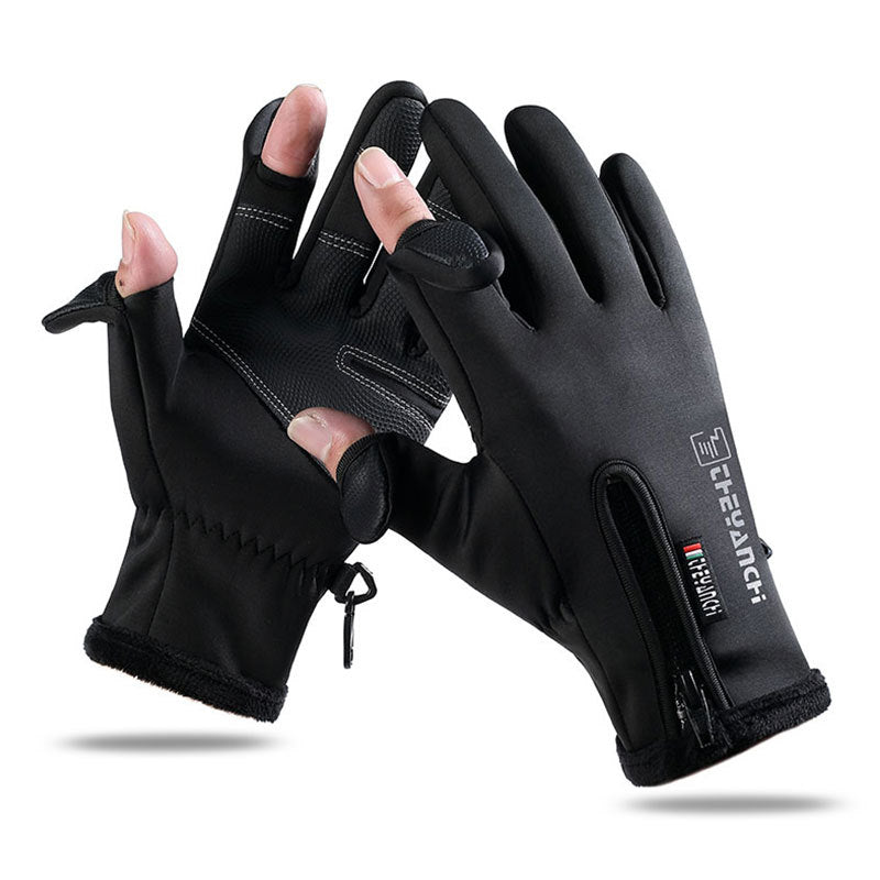 Convertible Fingerless Winter Gloves | Waterproof, Windproof Thermal Gloves with Touchscreen Compatibility Q808 XXL size Black