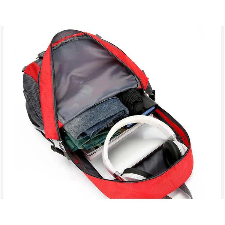 Black Lightweight Hiking Backpack - Waterproof Outdoor Travel & Camping Bag with Multi-Compartment Design