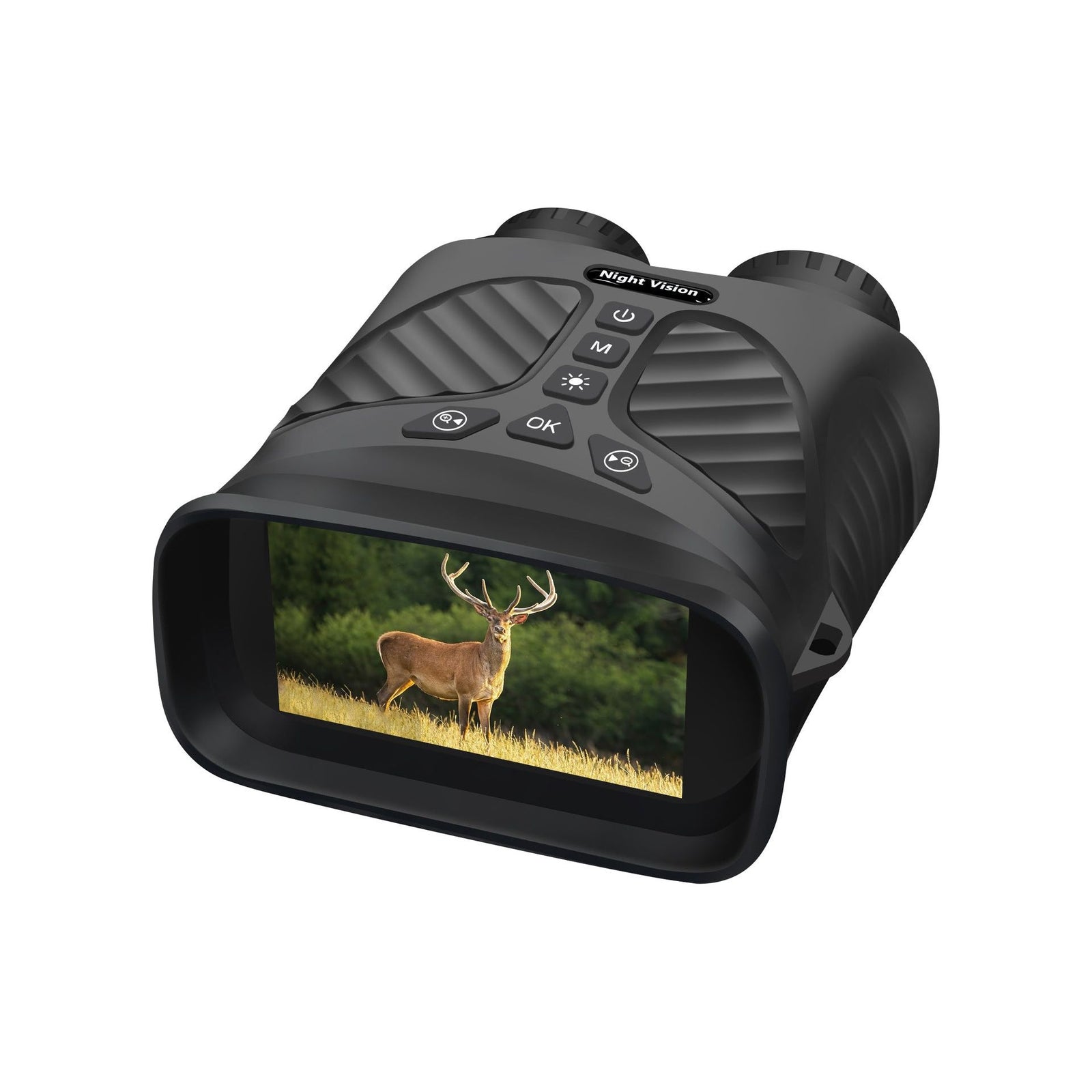 Black Digital Night Vision Binoculars - 3.0'' IPS Screen, 10X Optical Zoom, 2.5K Video Recording, Infrared for 300m Range