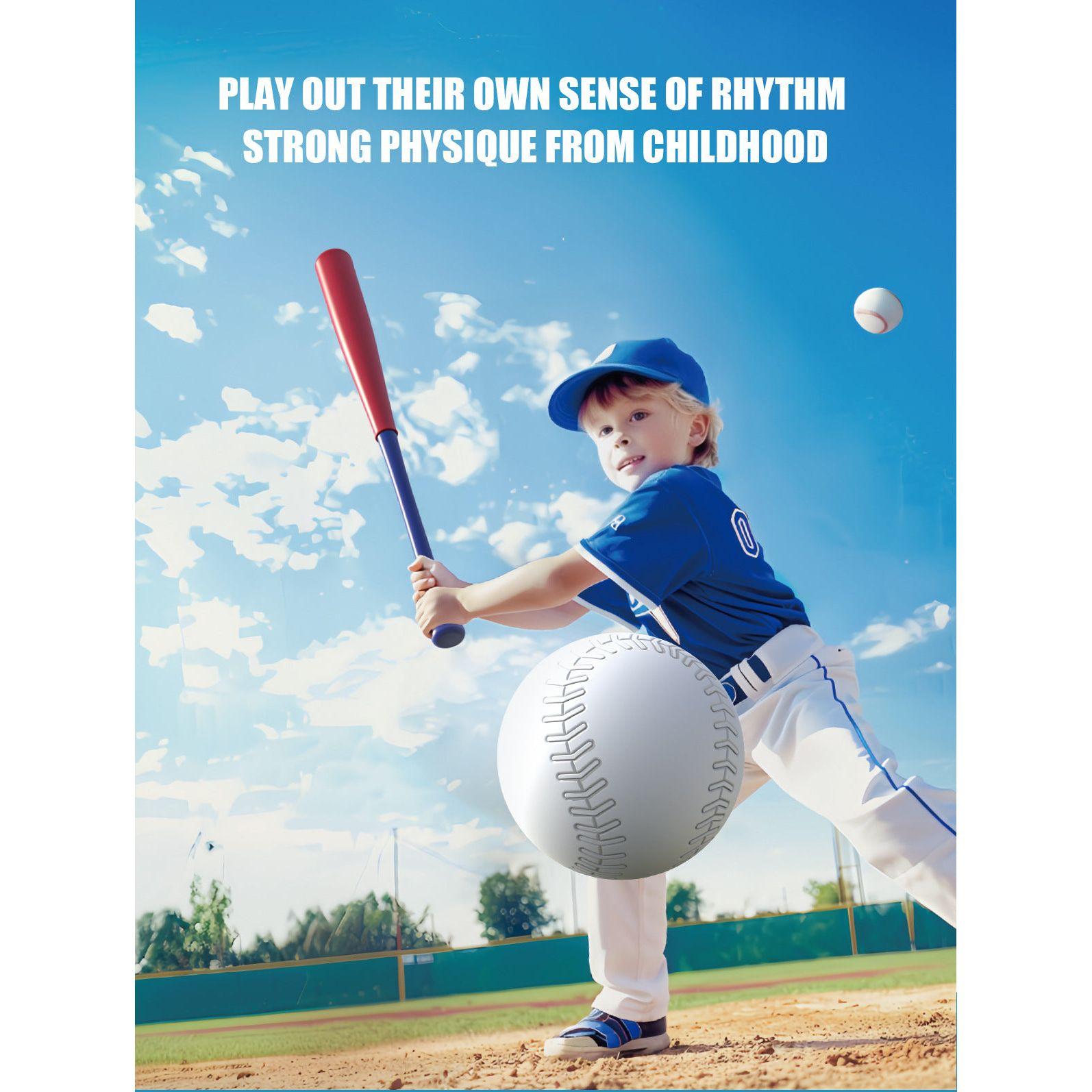 Blue Pedal Serve Drill Baseball Pitching Training Toy Set - Outdoor Parent-Child Softball Batting Practice Kit