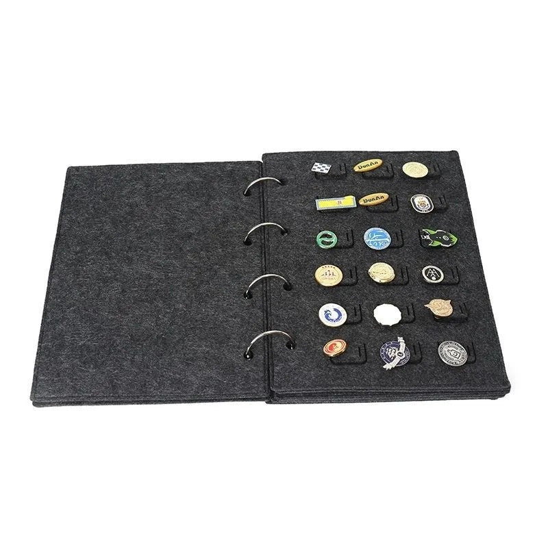 Felt Jewelry Display Book for Pin and Brooch Storage, Compact and Portable Organizer