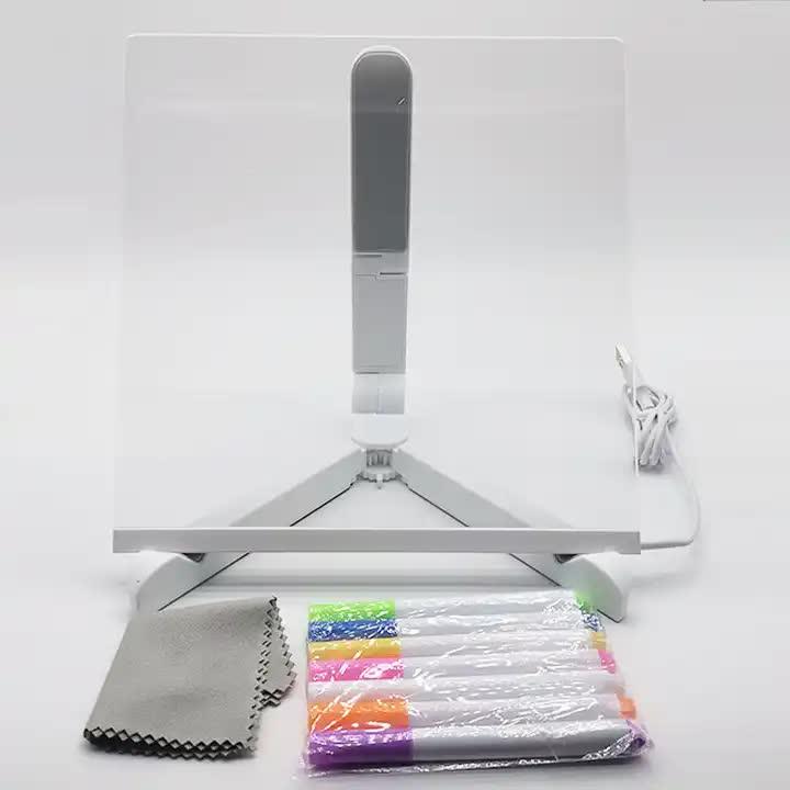 20*20 cm DIY Erasable Light-Up Drawing Board Set | Halloween Chalkboard Writing Board Craft Kit | Creative Craft Set for Kids & Adults