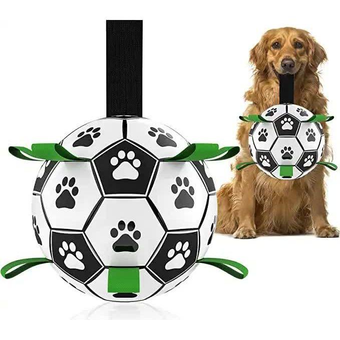 15*15cm Interactive Dog Toy Soccer Ball with Rope | Outdoor Fetch & Tug Play for Dogs | Training & Exercise Pet Toy