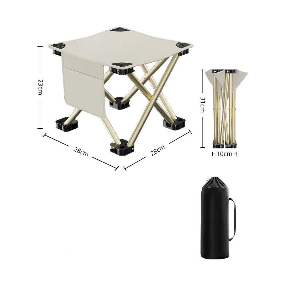 23*28cm White Outdoor Folding Stool - Lightweight Portable Picnic Chair, Fishing Chair, Camping Seat, and Collapsible Bench for Outdoor Activities