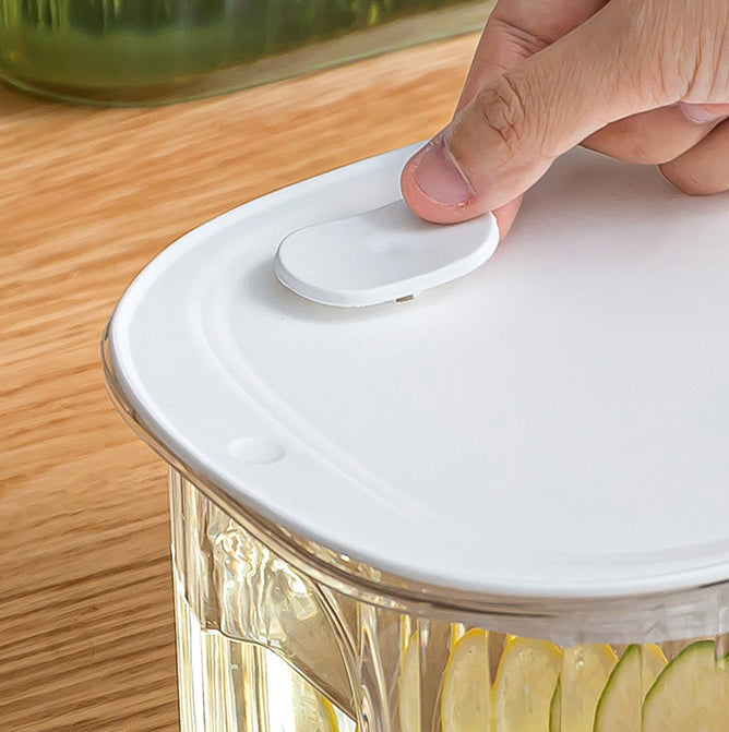 Transparent 4 Liter Refrigerator Cold Drink Dispenser, Juice & Fruit Infuser Water Pitcher, Spigot Beverage Container