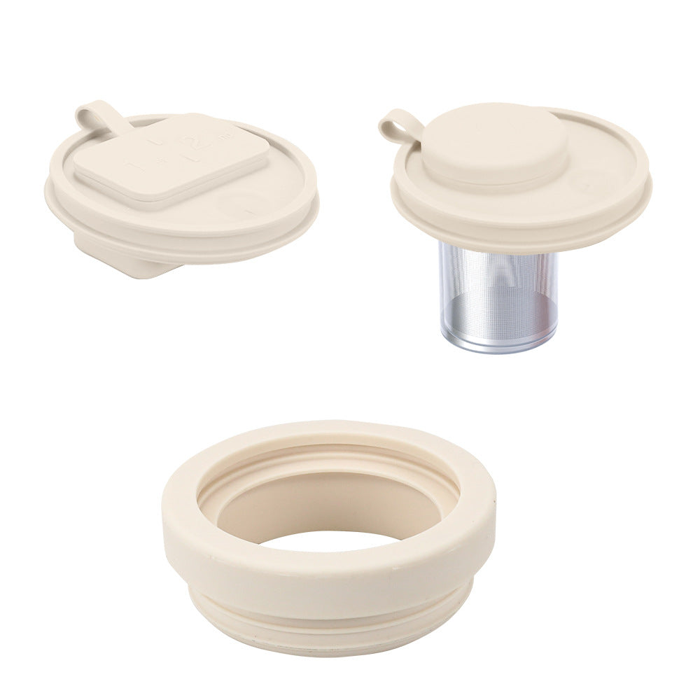 Beige 40oz Silicone Replacement Coffee and Pill Mug Lid - BPA-Free, Leak-Proof, Dishwasher Safe