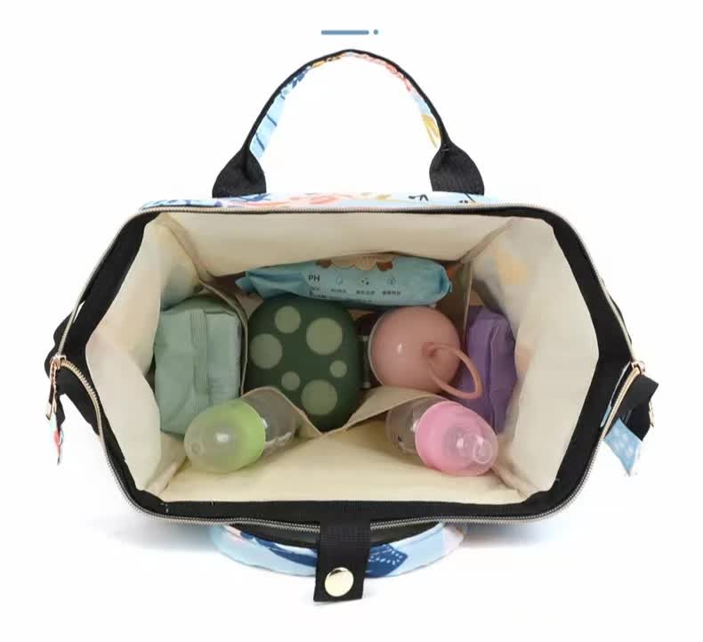 Large Capacity Multi-Functional Baby Diaper Backpack - Stylish and Travel-Friendly Mummy Bag Crown Blue