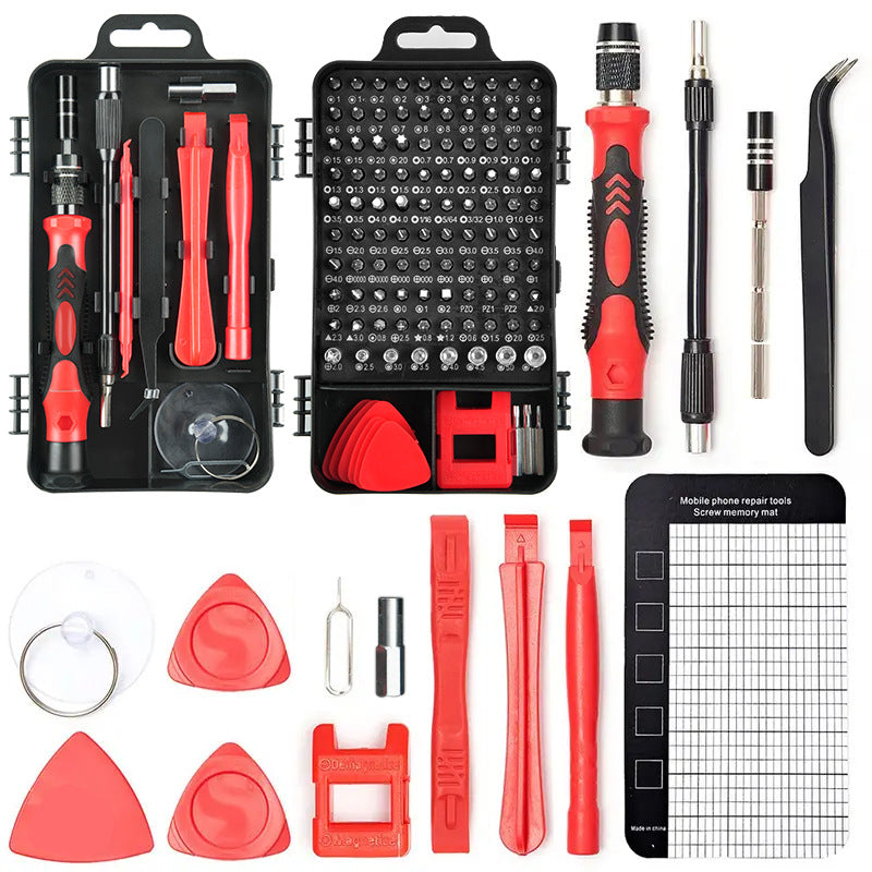 Red 122-in-1 Precision Screwdriver Tool Kit for Electronics and DIY Repair