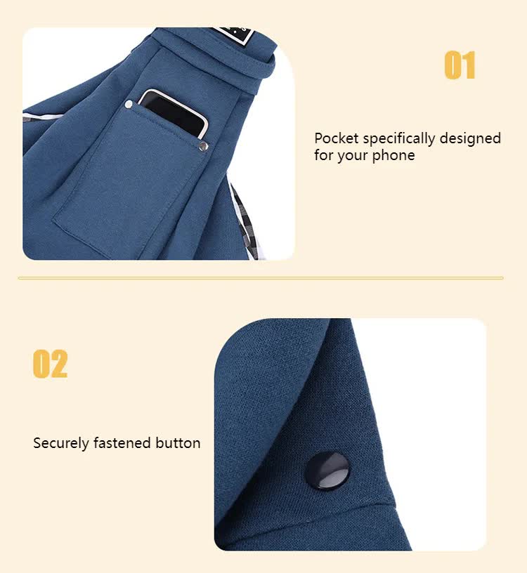 Nevy Blue Pet Sling Carrier Bag - Comfortable and Hands-Free Design