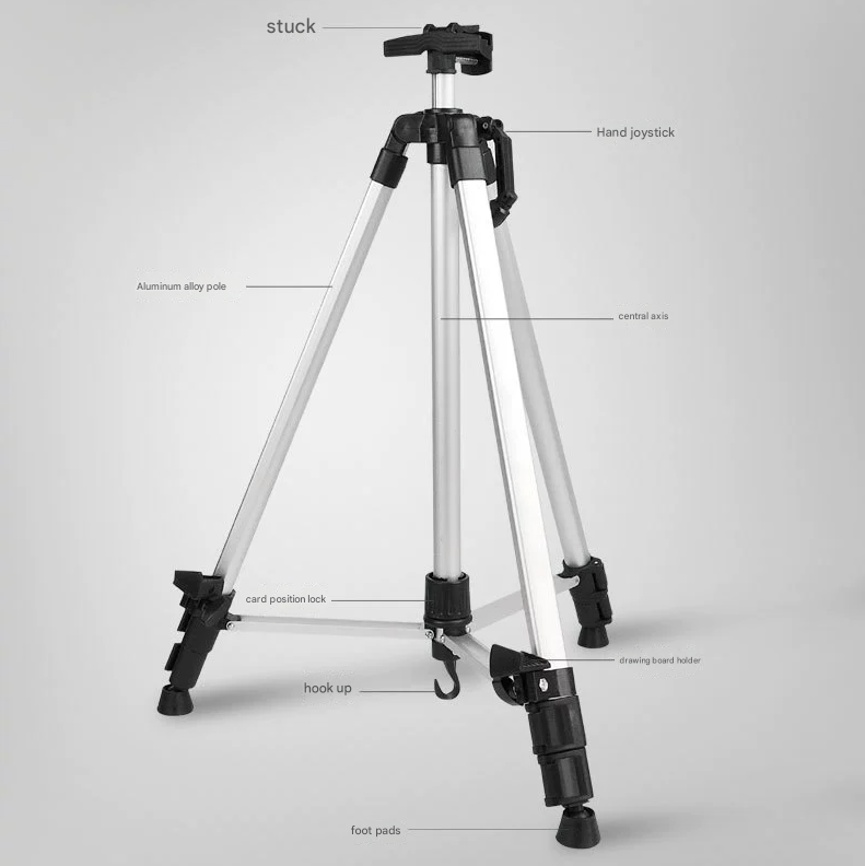 Red Portable Folding Artist Tripod Easel - Adjustable Stand for Sketching & Painting (Collapses to 54cm)