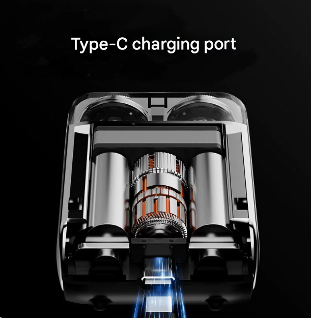 Orange Electric Shaver - Compact and Portable, USB Rechargeable with Digital Display, Ergonomic Design