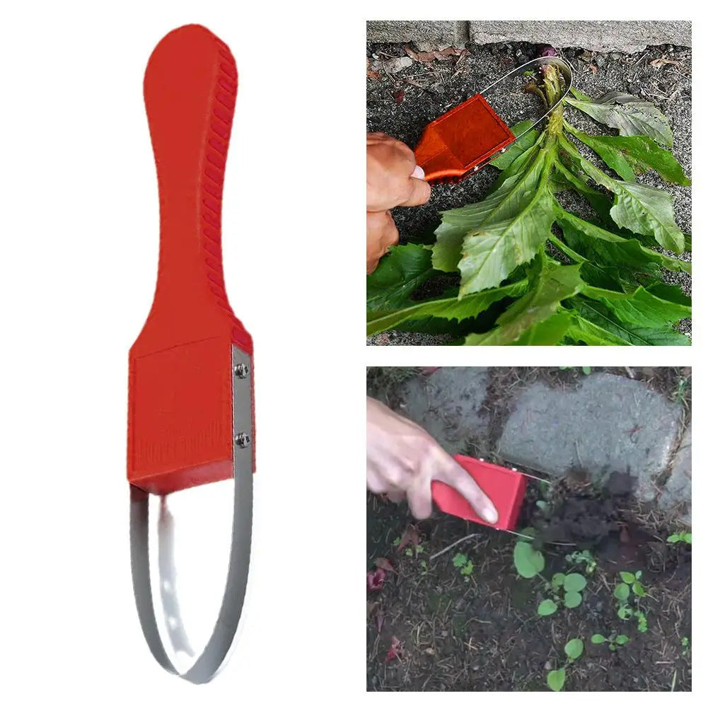Red Garden Hand Weeder Tool Set - 2-Piece Set, Fork Tips for Efficient Weeding, Ergonomic Design