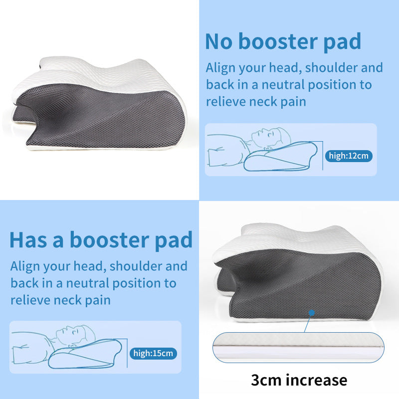 Height-enhancing Model Ergonomic Memory Foam Pillow - Orthopedic Contour Pillow for Neck & Shoulder Support (61x43x16cm)