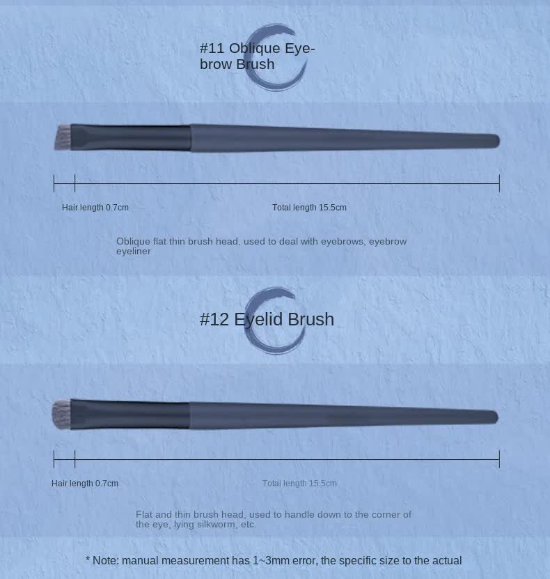 Beige 11-Piece Professional Makeup Brush Set with Cosmetic Bag - Premium Synthetic Fiber, Wooden Handle, Aluminum Tube