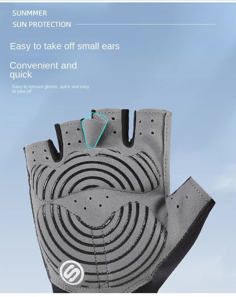 Size L Red Breathable Half-Finger Cycling Gloves - Anti-Slip, Shockproof, and Durable for Men & Women