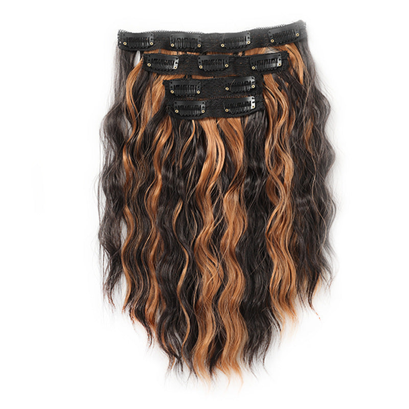 Black and Brown 12-Inch Clip-in Wavy Hair Extensions - 4-Piece Set, Easy to Apply, Instant Volume Boost