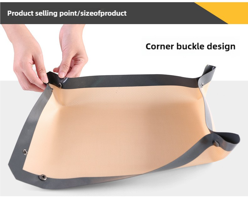 2-piece set (Red Edge Yellow Background + Red Edge White Background) Non-stick Silicone Baking Mat for Oven & Microwave | Reusable, Thickened Fiber Baking Pad for Macarons, Cookies, Bread, Roasting Chicken, and More