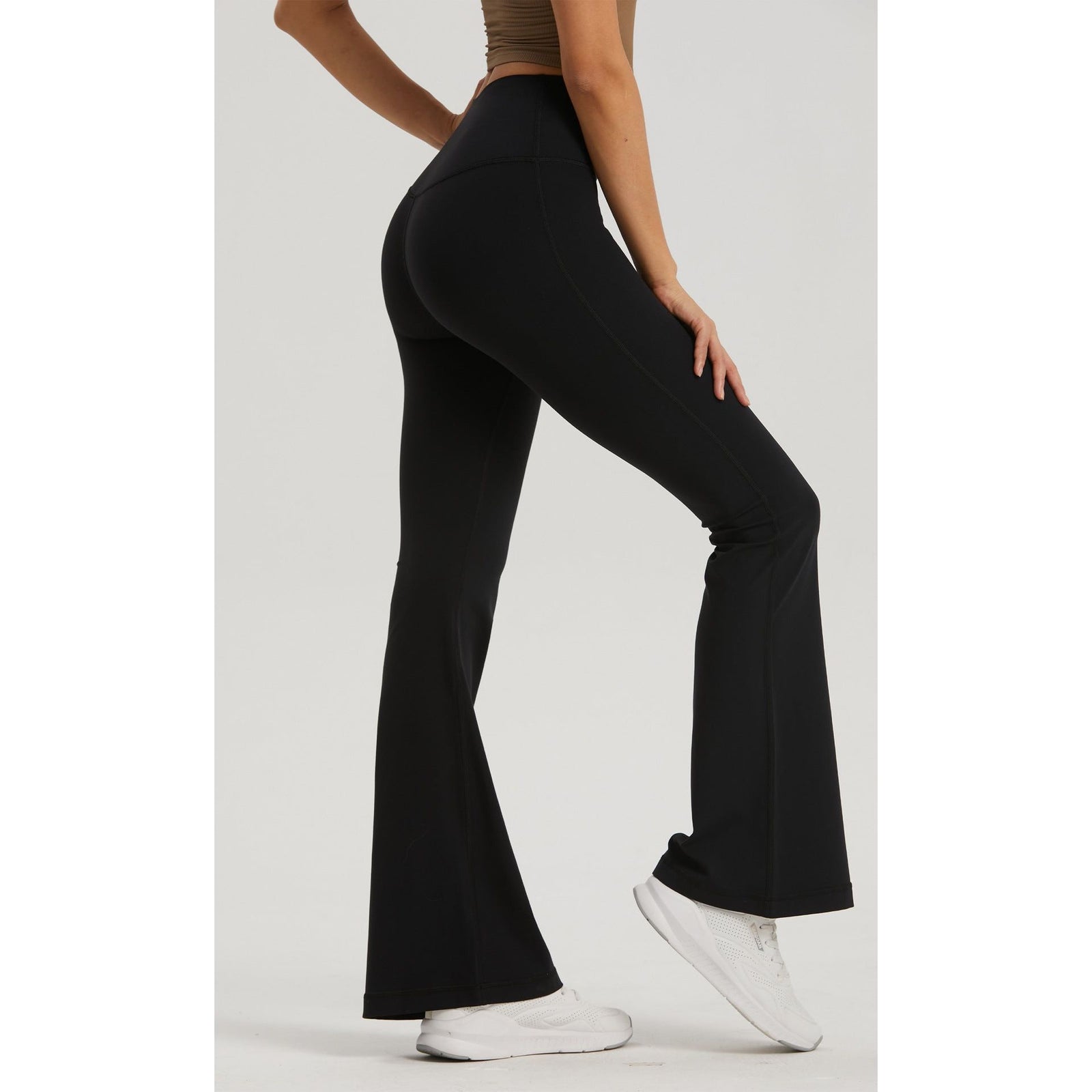 Oil Blue High-Waisted Lycra Yoga Bell-Bottom Pants for Women – Tummy Control & Butt Lifting