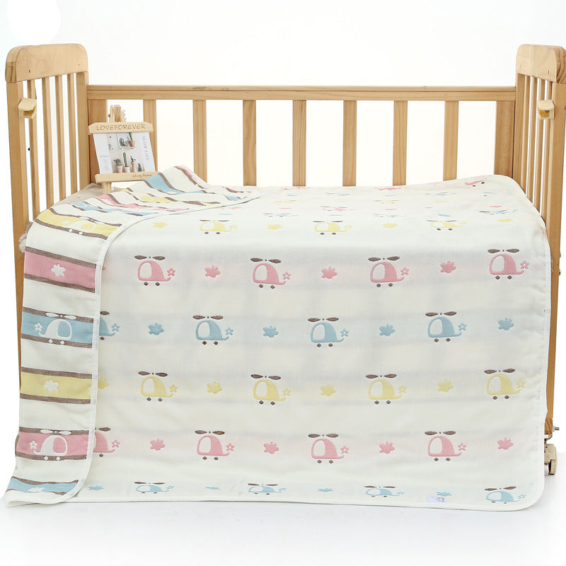 Airplane, 6-Layer Muslin Baby Blanket - Soft Cotton Bedding for Infants and Toddlers, 110x110cm