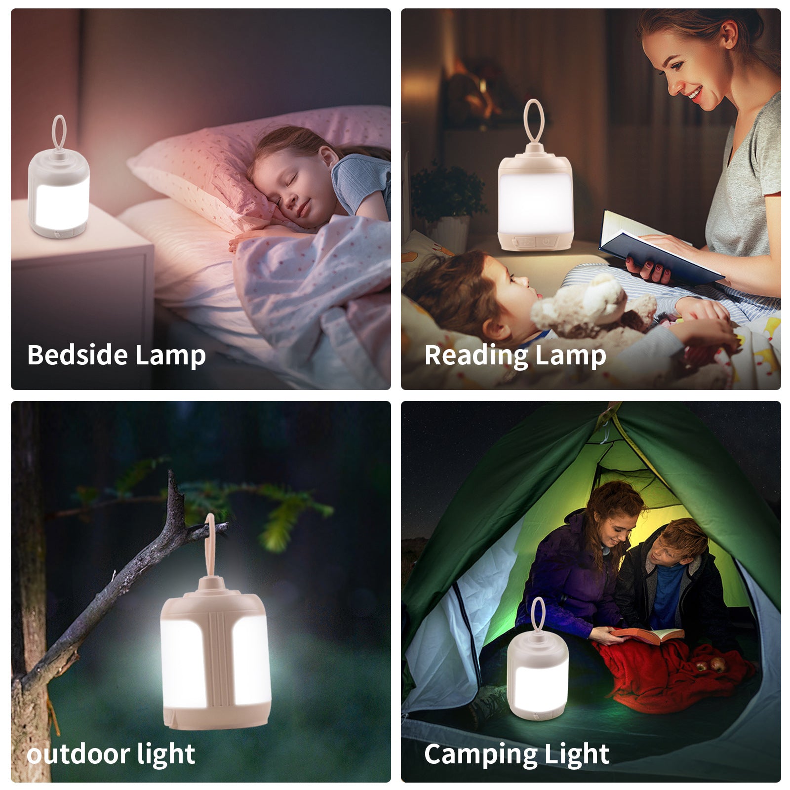 2PCS Compact Outdoor Camping Light with 4 Modes & Type-C Charging - 500LM, IPX4 Waterproo