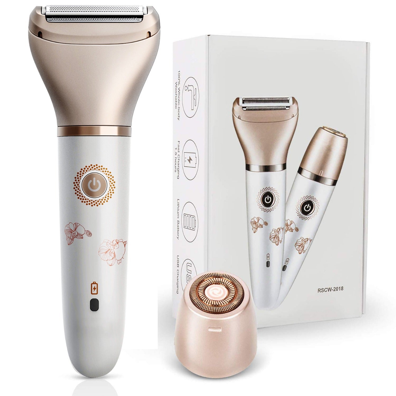 2-in-1 Women's Hair Removal Device - Electric Shaver & Facial Epilator, USB Rechargeable, Waterproof