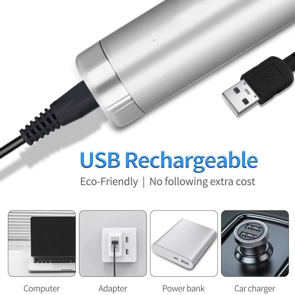 4-in-1 Electric Nose & Ear Hair Trimmer Set - USB Rechargeable Grooming Kit