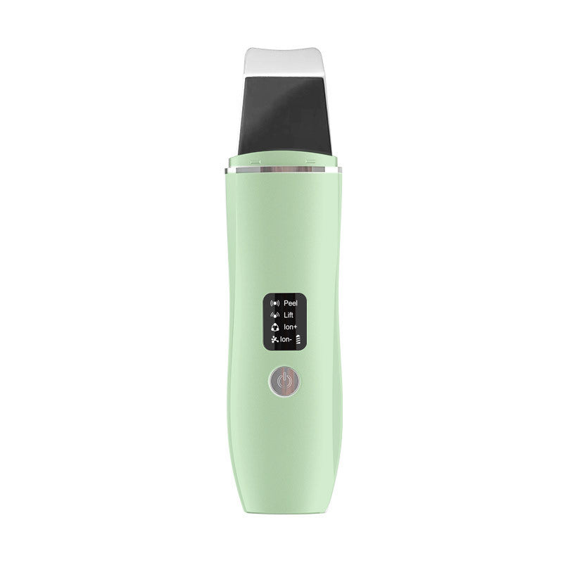 Green Ultrasonic Skin Scrubber - Deep Pore Cleansing Facial Exfoliator with USB Type-C Charging