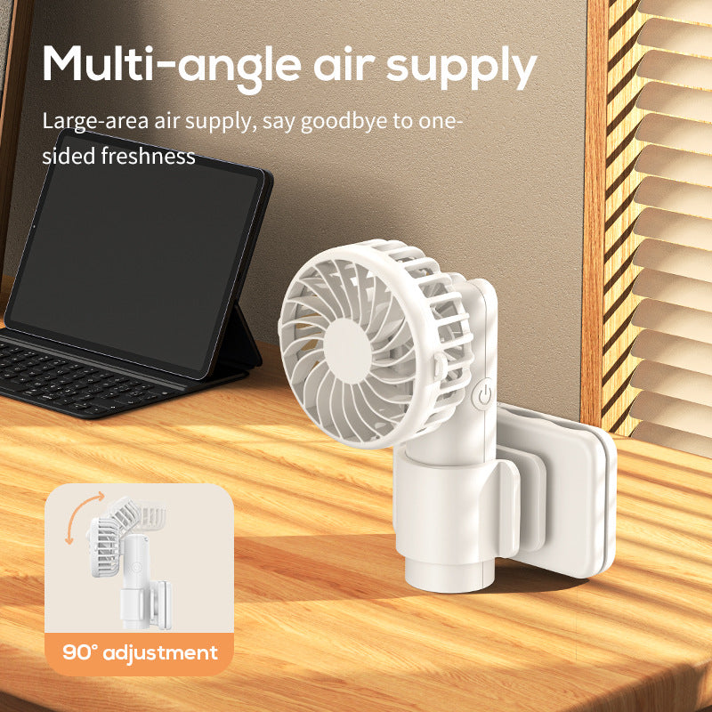 Apricot Portable Multifunctional Clip Fan DQ261 - 1000mAh Battery, 3-Speed, Quiet Cooling for Summer