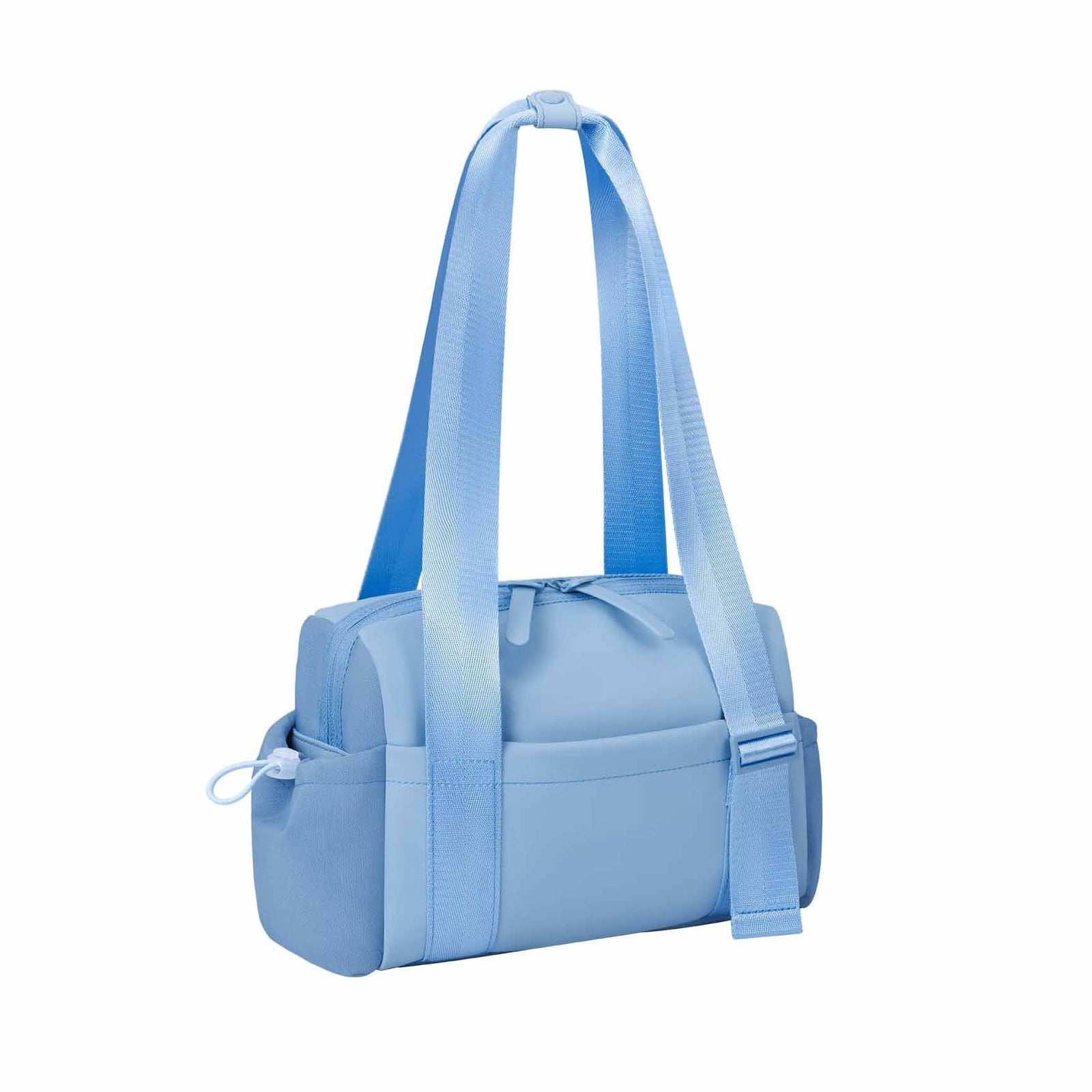 Stylish Blue Mini Gym Bag & Travel Tote - Compact Duffel with Wet Pocket, Luggage Sleeve & Multiple Compartments