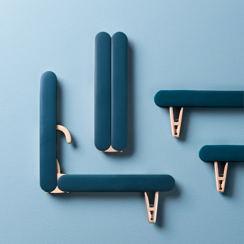 2PCS White Portable Travel Hanger with Hidden Clips - Lightweight Folding Clothes Hanger for Socks and Small Items