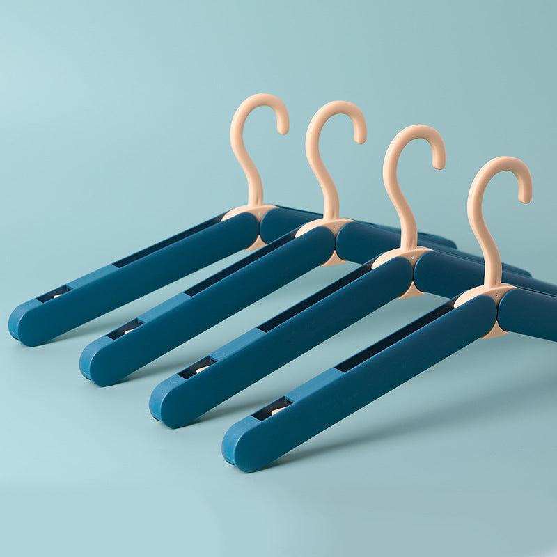 2PCS White Portable Travel Hanger with Hidden Clips - Lightweight Folding Clothes Hanger for Socks and Small Items