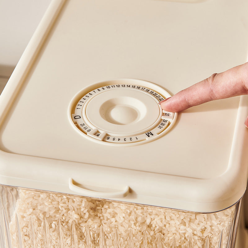 Regular Apple Green Smart Kitchen Rice Dispenser - Automatic Press-Style Rice Storage Bin